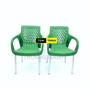 2pcs Jungle Green Strong Comfortable Plastic Chair With Meta