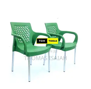 2pcs Jungle Green Strong Comfortable Plastic Chair With Meta