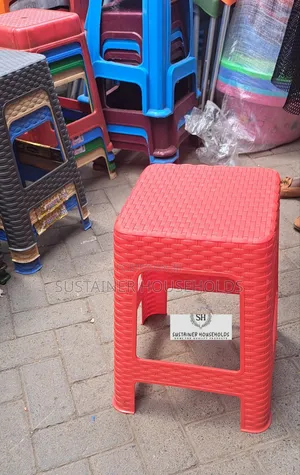 Red Kenpoly Plastic Stool