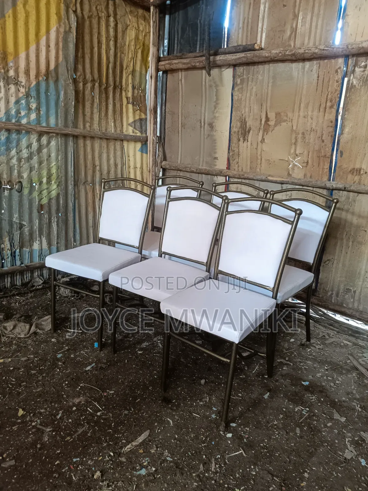 Powder Coated Restaurant Chairs, White Colour 