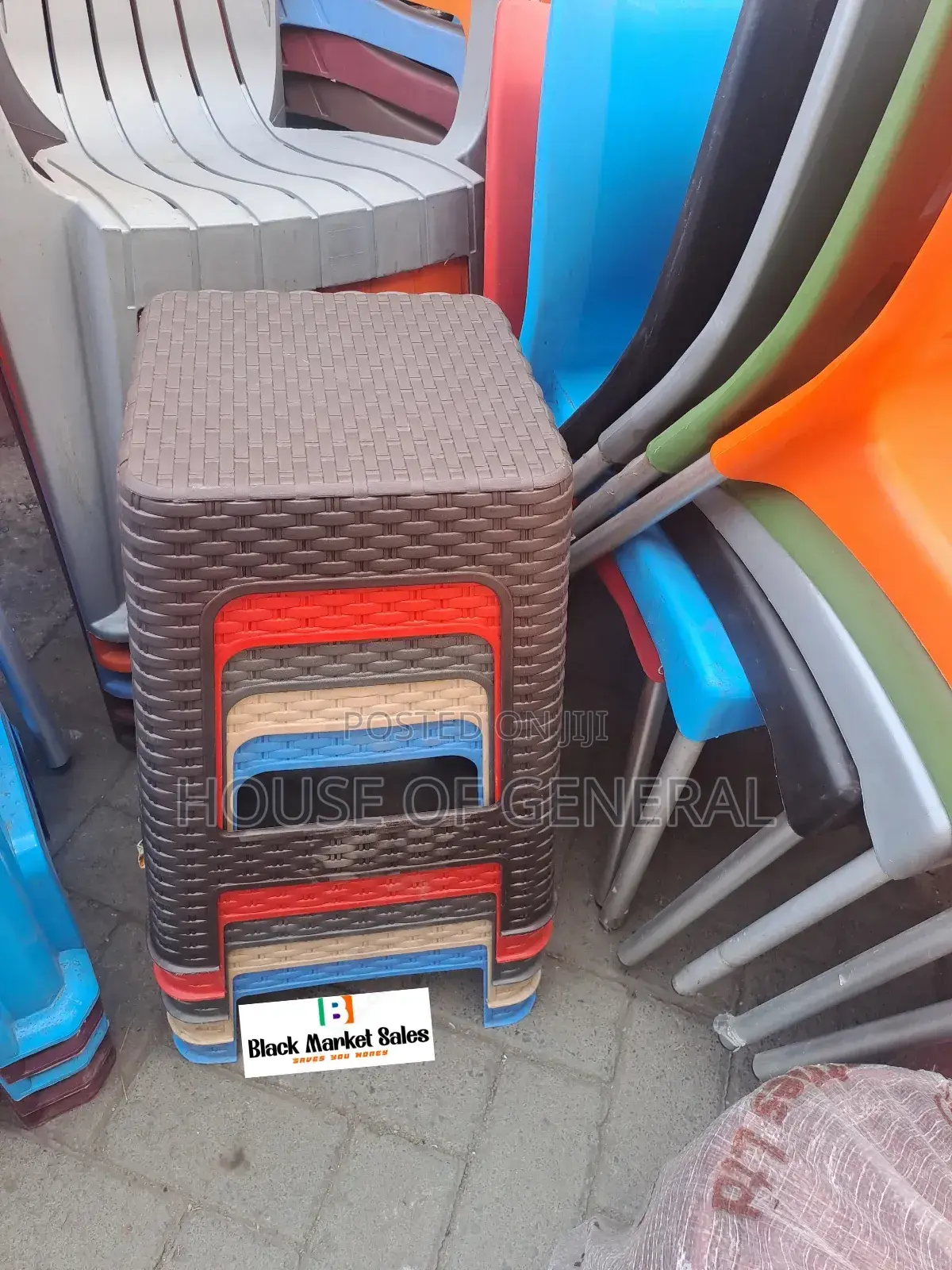 Bamboo Plastic Stool