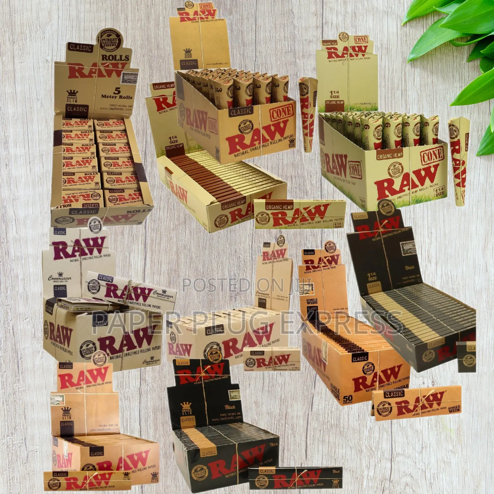 Raw Rolling Papers - Full Box, Booklets Cones