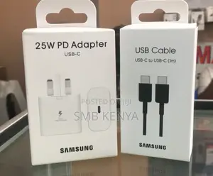 Samsung 25 Watts Full Charger (Type C Adapter +C-C Cable)