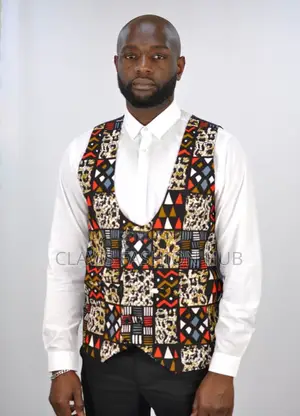 African Kitenge Waist Coats for Men