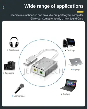 7.1 External USB Type C Sound Card Jack 3.5mm USB Audio