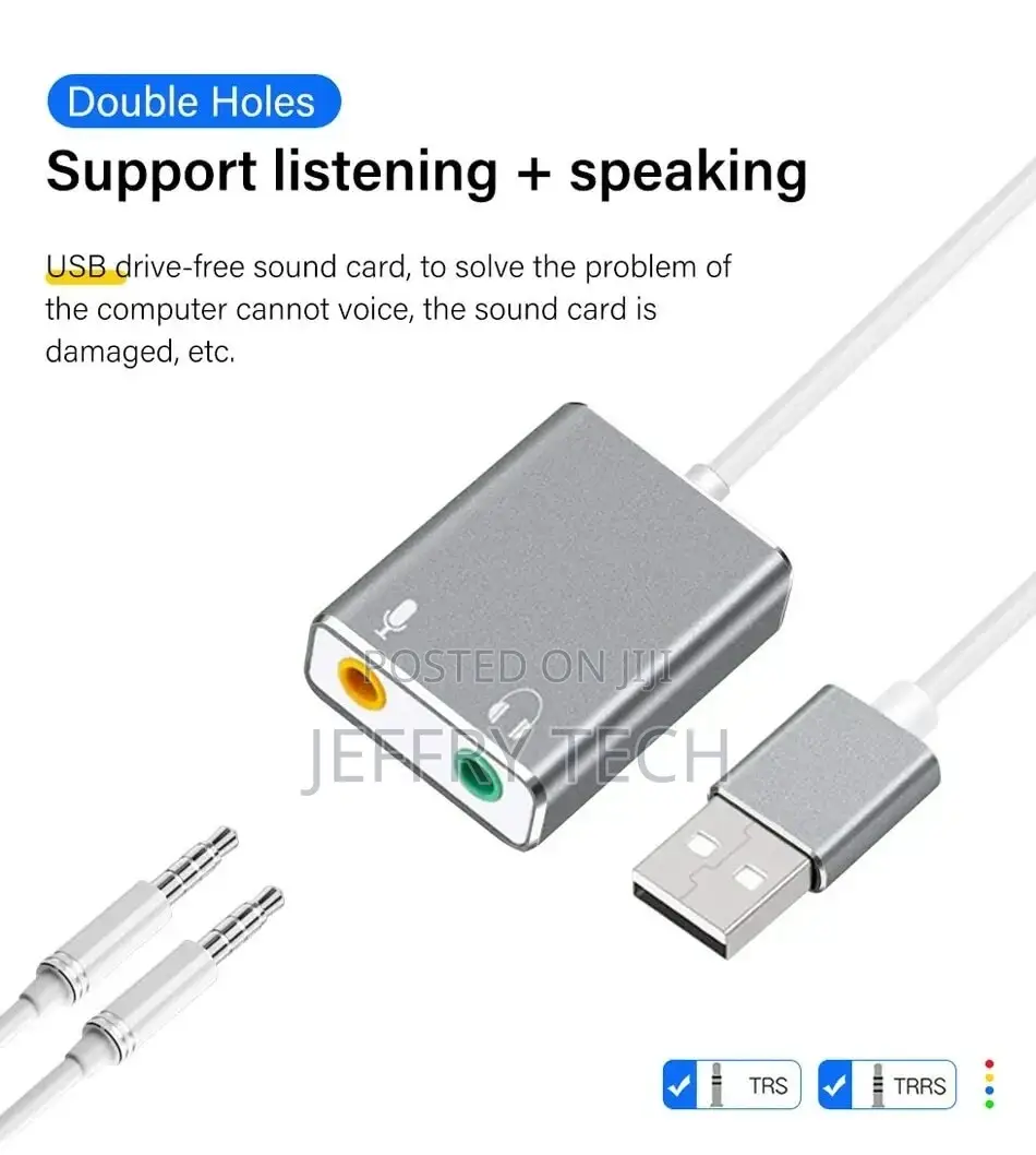 7.1 External USB Type C Sound Card Jack 3.5mm USB Audio