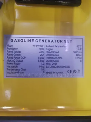 Wasp Petrol Generator 7.5kva/7500w