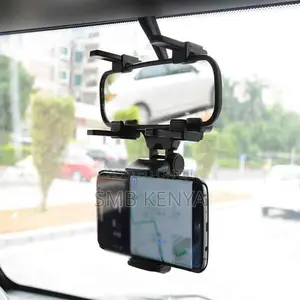 Multifunctional 360 Rear View Mirror Phone Holder