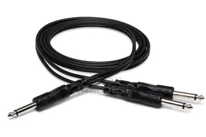 Y Cable 1/4 in TS to Dual 1/4 in TS