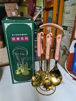 6pcs Kitchen Ware Set Golden Serving Spoon