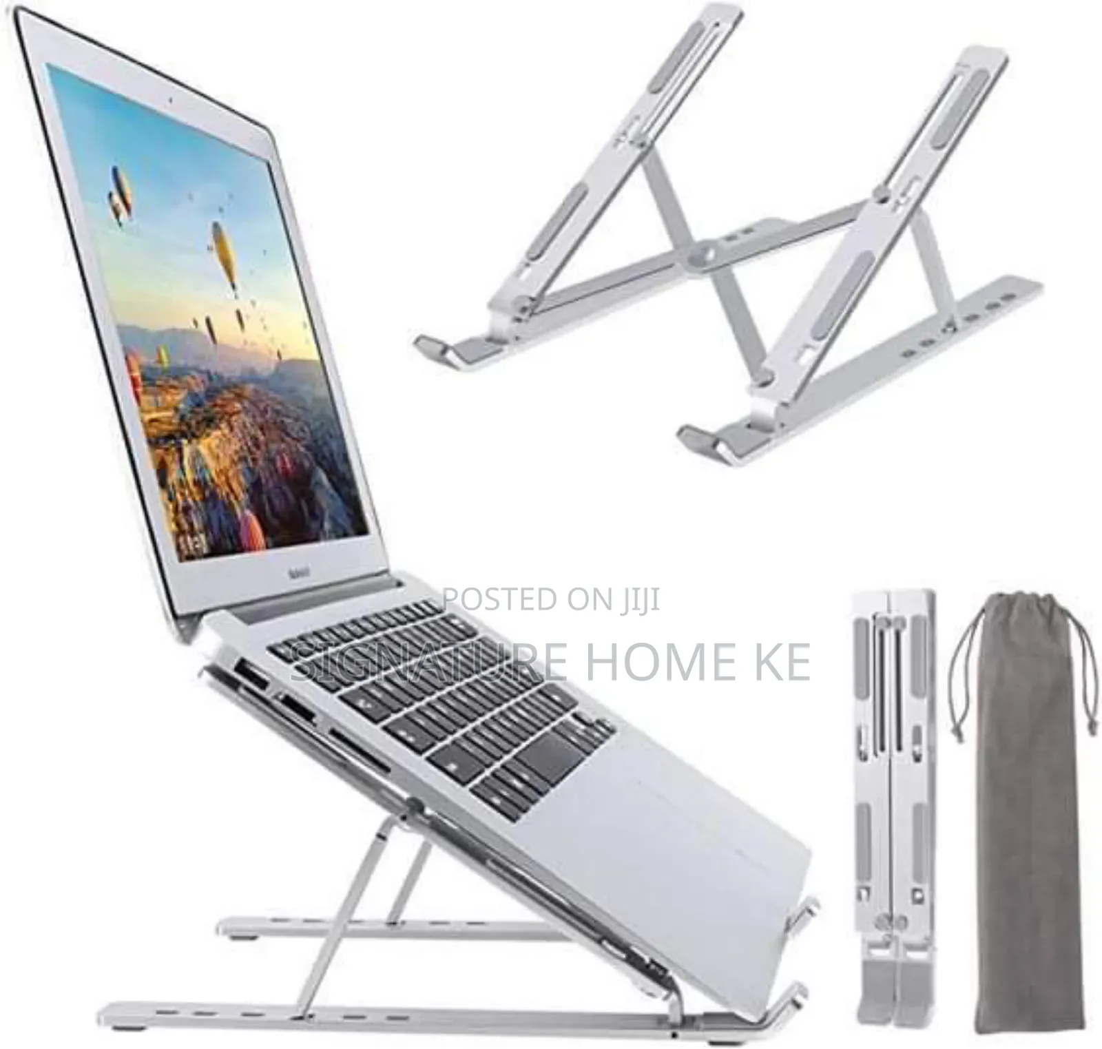 Metallic Foldable Laptop Stand-Black