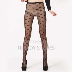 Heart Print Fisnhet Stockings