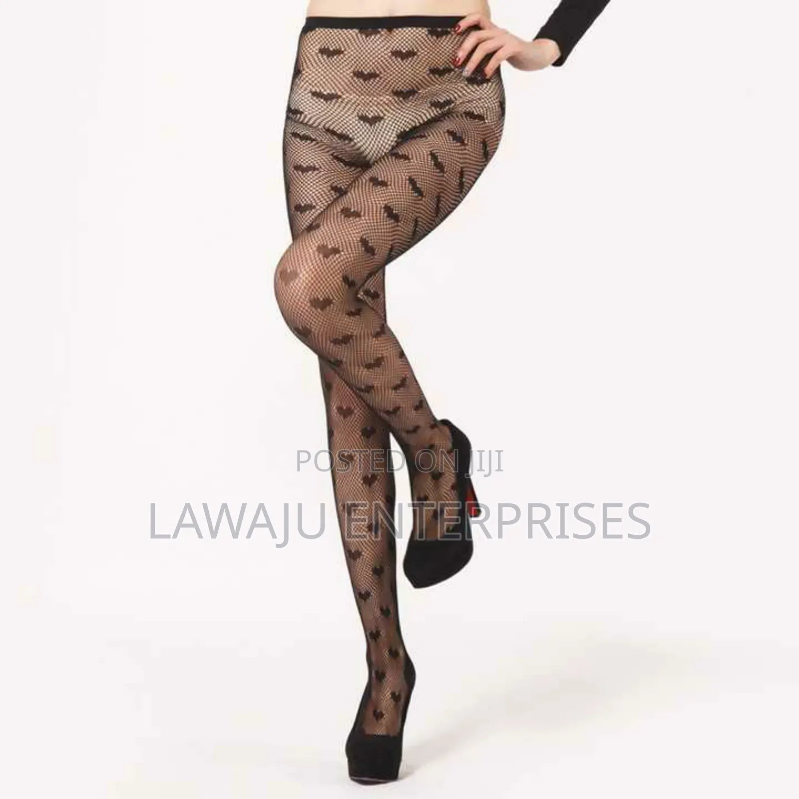 Heart Pattern Fishnet Stockings