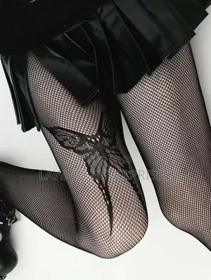 Big Butterfly Pattern Fishnet Stockings