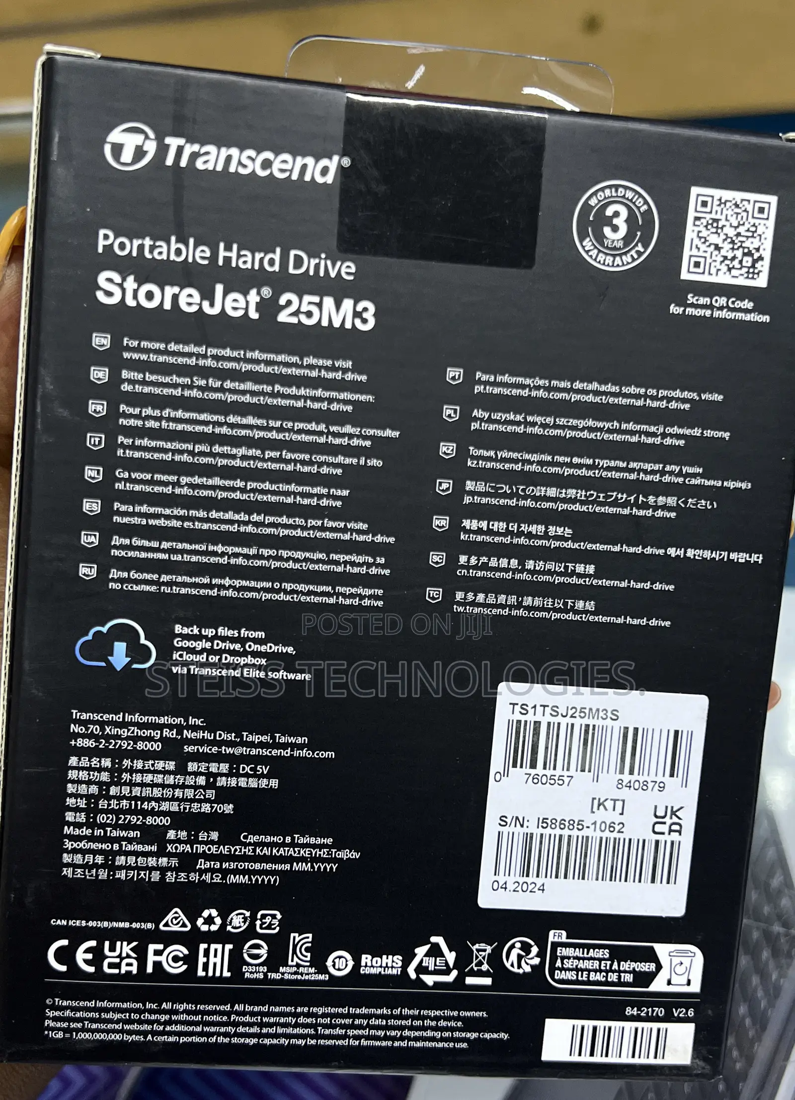 1tb Transcend Harddisk.