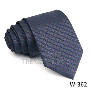Navy Blue Men's Tie With Pocket Square