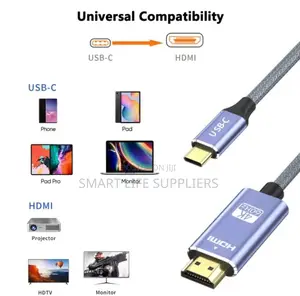 Type-C 3.1 to HDMI Cable Supports , 3D, HDR and ARC
