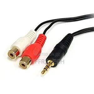 3.5mm Stereo Male – Dual Female RCA Connectors – 1 Meter