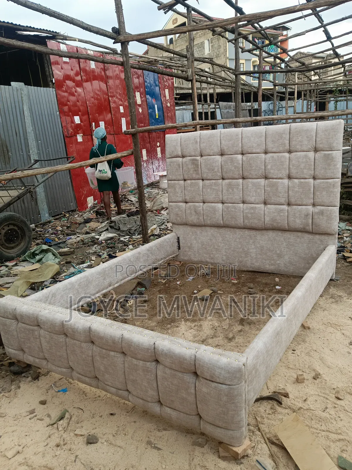 Bed 5 by 6 Beige Colour 