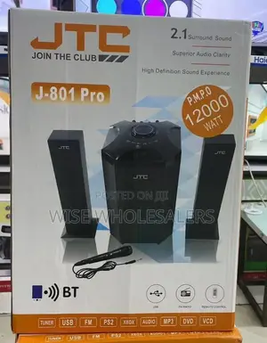 JTC J801PRO 2.1CH Subwoofer Speaker System + Mic 120W