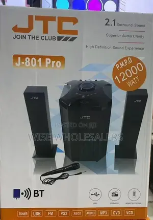 JTC J801PRO 2.1CH Subwoofer Speaker System + Mic 120W
