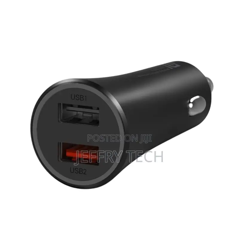 37W Dual-Port Car Charger – Black