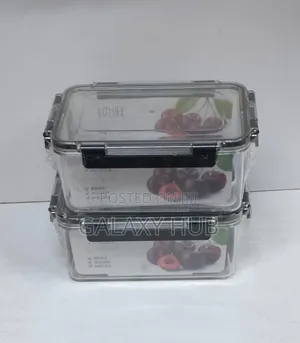 2pcs Clear Borosilicate Storage Containers 750ml