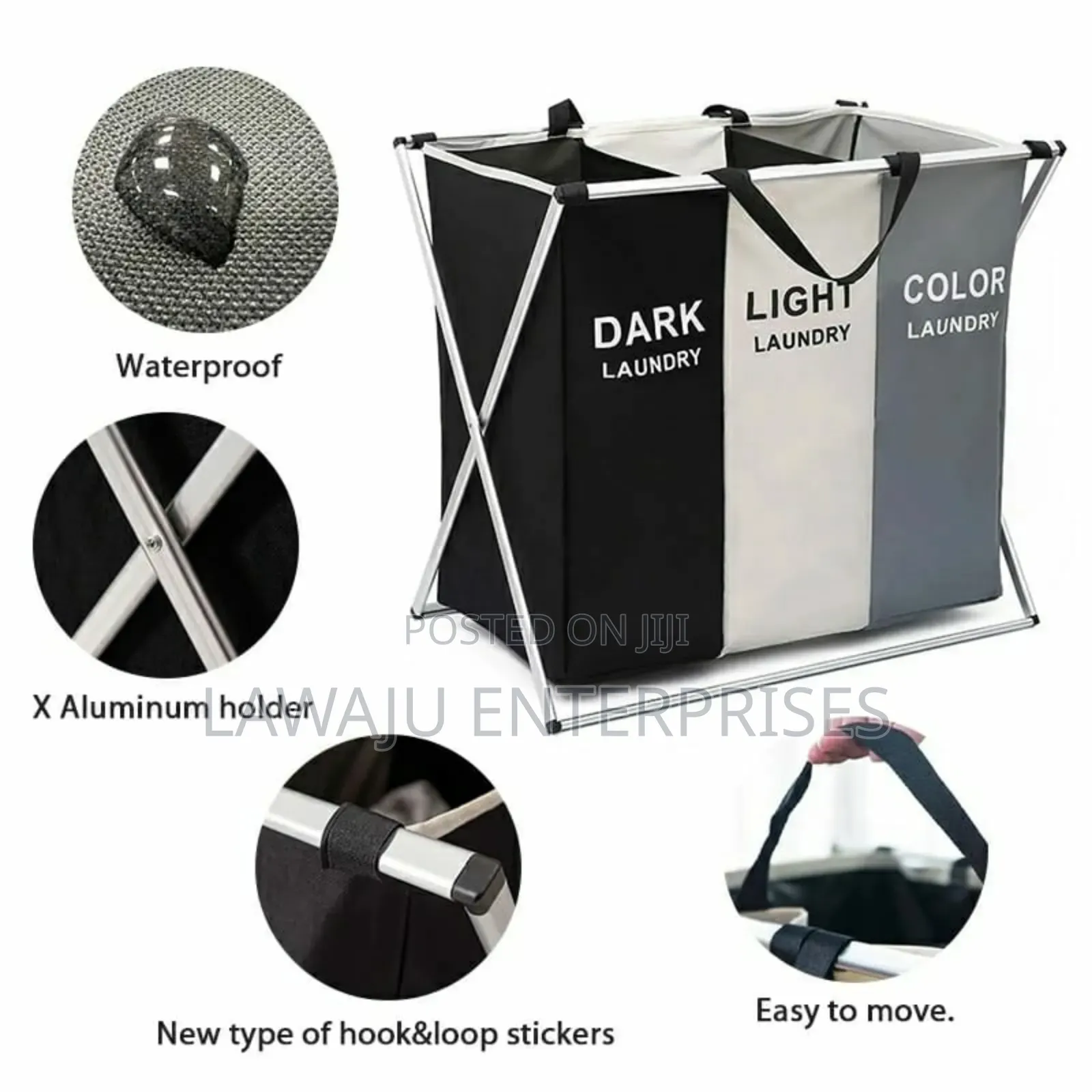 Oxford Material Movable Laundry Hamper
