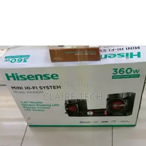 Hisense Black 360 Watts HA450M Mini Hifi System Available
