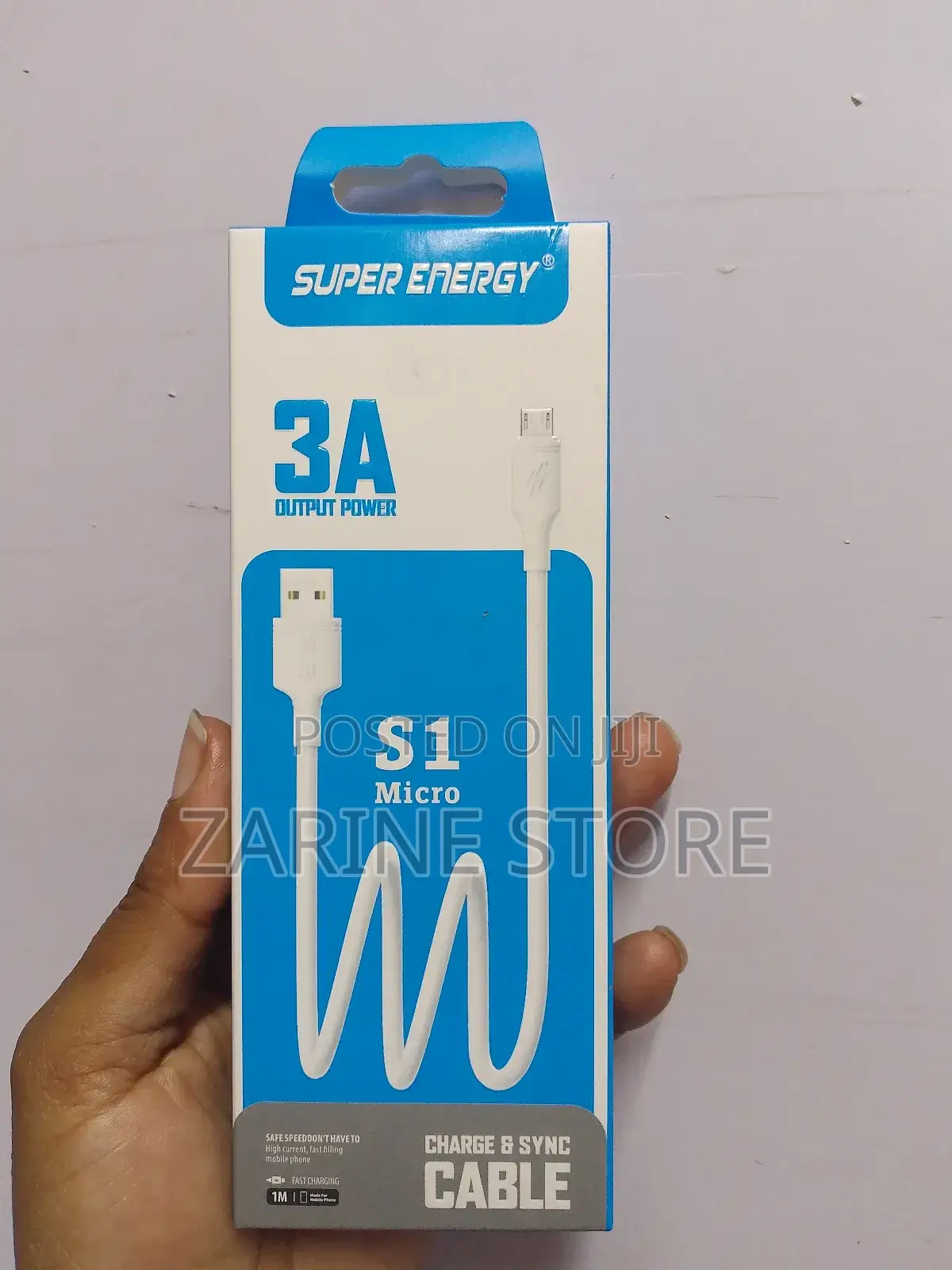 S1 Micro Android Fast Charging Cable 1 Metre Long, 3A Output