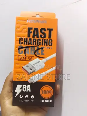 Fast Charging Type C Cable 1 Metre Long 6A Output