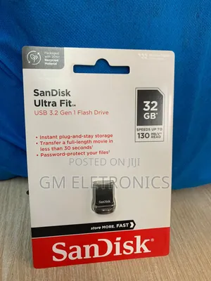 32gb Sandisk Ultra Fit Usb 3.1 Flash Drive. ( Black)