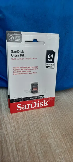 64gb Sandisk Ultra Fit Usb 3.1 Flash Drive. (Black)