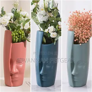Light Weight Human Face Vase, Plastic Vases for Flowers
