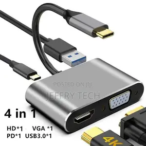 USB C Hub Type C to HDMI Compatible USB 3.0 Rj45 VGA 3.5mm D