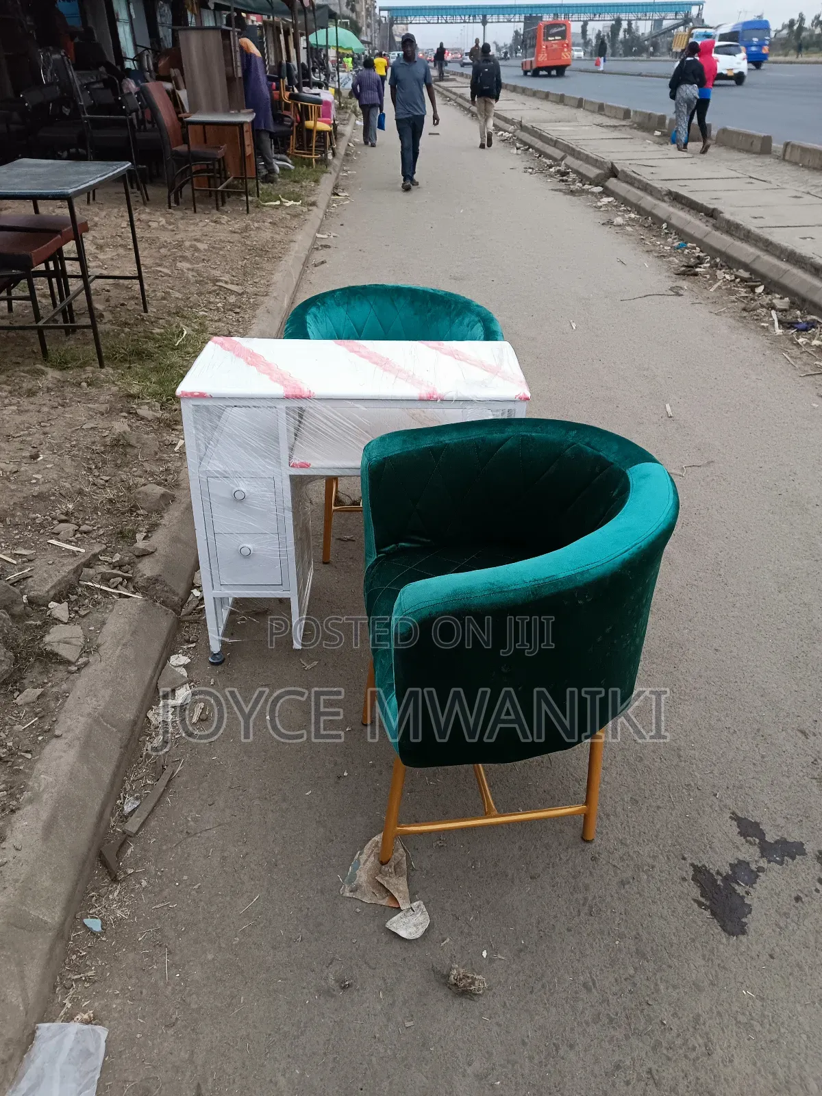 Manicure Set, Marble Table And 2 Seats