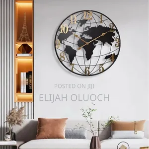 Large World Map Wall Clock