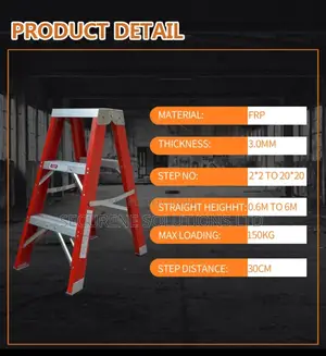 Fiberglass Double Sided Step Ladder 3 Steps Stool