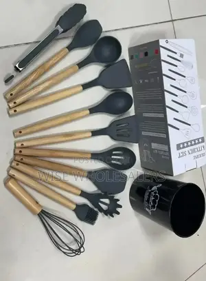 Kitchen Set 12pcs Silicone Non-Stick Cooking Spoon Set* °°