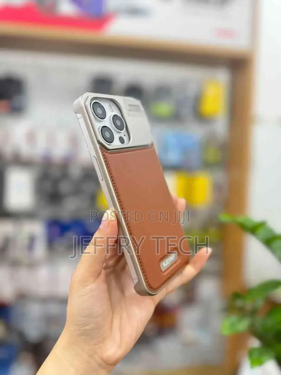 Wireless Charging Support Leather Case for iPhone 15 Pro Max