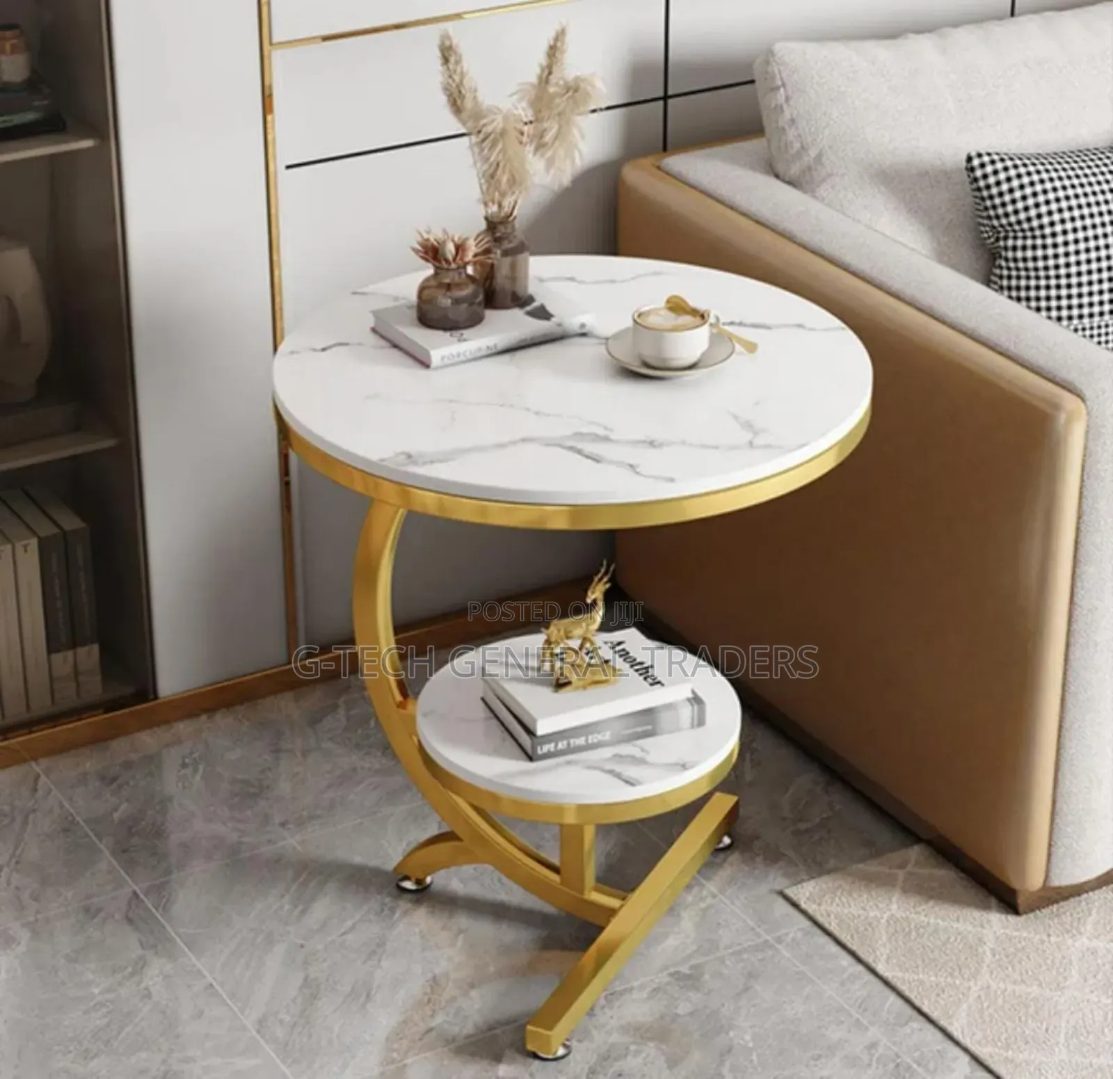 Marble Table! Double Layer Bedside Coffee Table