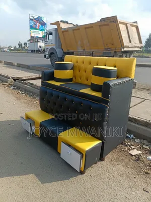 Pedicure Yellow and Black, 2 Seater With Drawers 