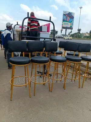 Black Leather Counter Stools, or Kitchen Stools 