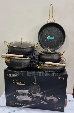 High Quality HEAVY ELEGANT 11pcs Donnor Granite Pots