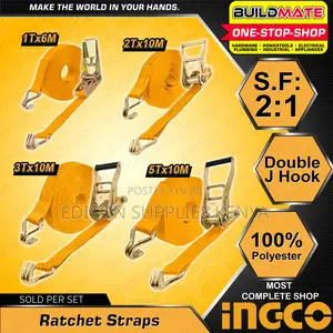 Ratchet Straps Ingco 2'' By 10 Metres Ratchet Tie Down Cargo