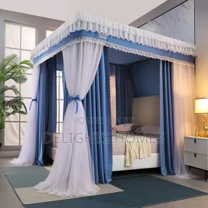 Heavy Duty 4 Stand Decorative Mosquito Net/Bed Curtain