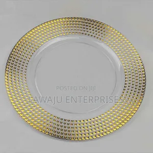 Gold Rim Acrylic Charger Plate