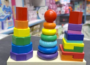 Rainbow Tower Stacking Preschool Kids Toys Gifts- Large