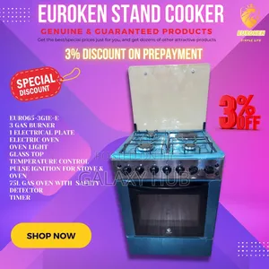 Euroken 3+1 Standing Cooker 60 By 60 Electric Oven