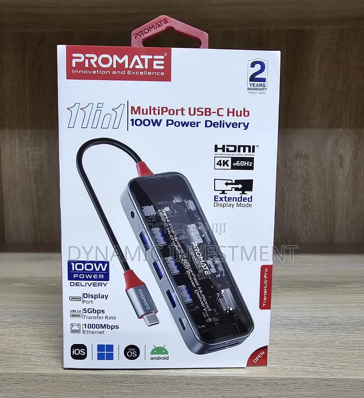 11-in-1 Transparent Ultra-Fast Multiport USB-C Hub With 100W